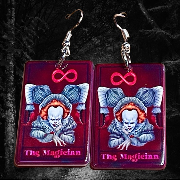 New 2 pair bundle IT clown balloon Halloween horror movie earrings - Picture 2 of 3